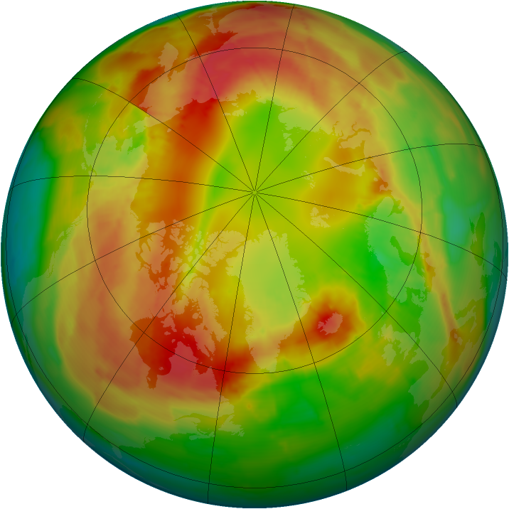 Arctic ozone map for 26 February 2015